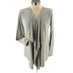 H&M Womens Sweater Small Gray Cardigan Open Front Long Sleeve Relaxed Wool EUC